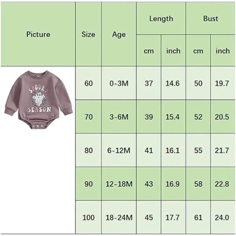 Newborn‎ Halloween Outfit Girl Boy Spooky Season Romper Bubble Sweatshirt